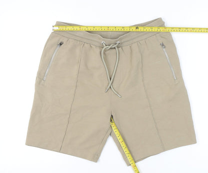 Marks and Spencer Men’s Beige Sweat Shorts M Elastic Waist Pockets