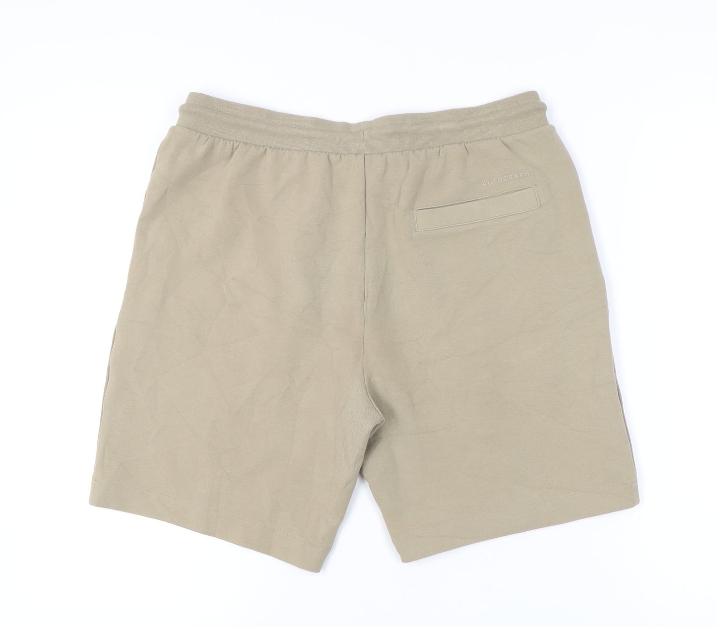 Marks and Spencer Men’s Beige Sweat Shorts M Elastic Waist Pockets