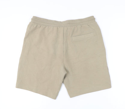 Marks and Spencer Men’s Beige Sweat Shorts M Elastic Waist Pockets