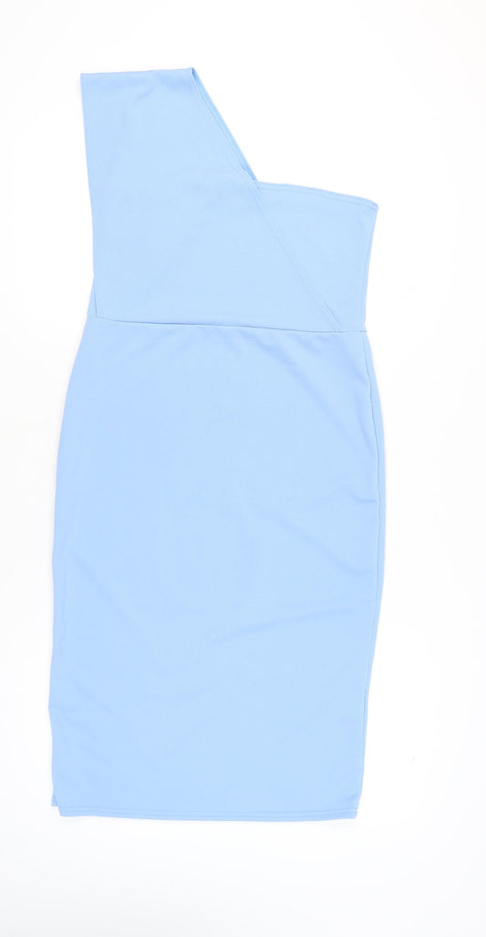 PrettyLittleThing Women’s Blue One Shoulder Bodycon Dress Size 16