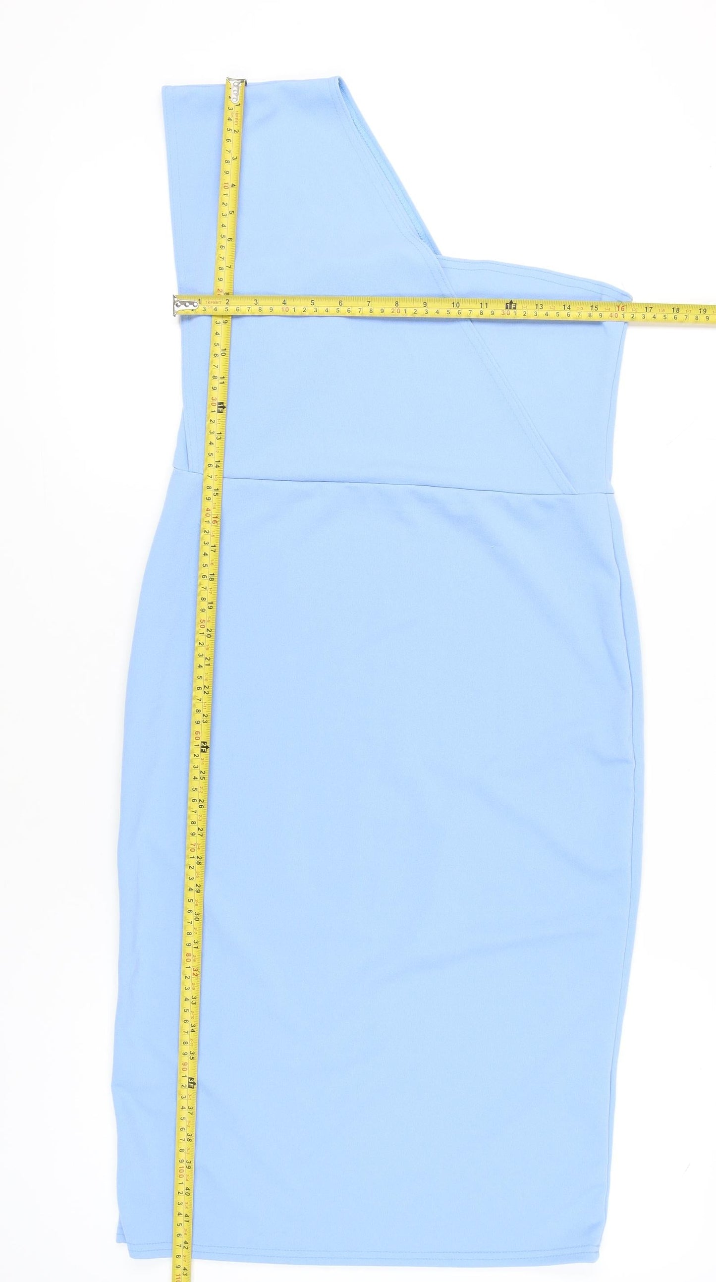 PrettyLittleThing Women’s Blue One Shoulder Bodycon Dress Size 16