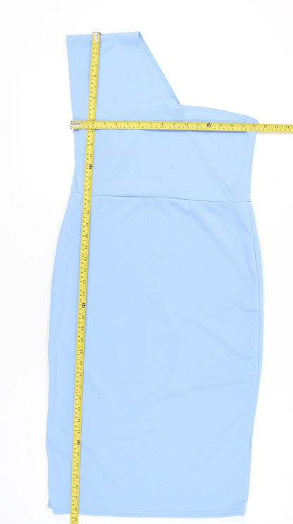 PrettyLittleThing Women’s Blue One Shoulder Bodycon Dress Size 16