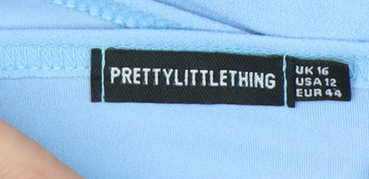 PrettyLittleThing Women’s Blue One Shoulder Bodycon Dress Size 16