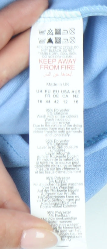 PrettyLittleThing Women’s Blue One Shoulder Bodycon Dress Size 16