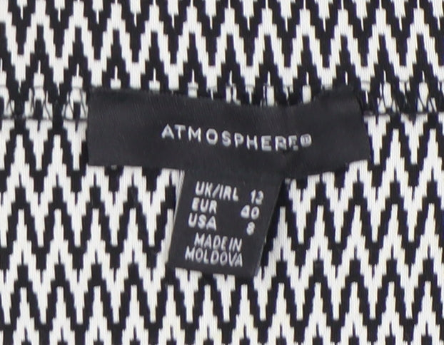 Atmosphere Women’s Black Geometric Wrap Skirt Size 12