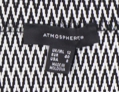 Atmosphere Women’s Black Geometric Wrap Skirt Size 12