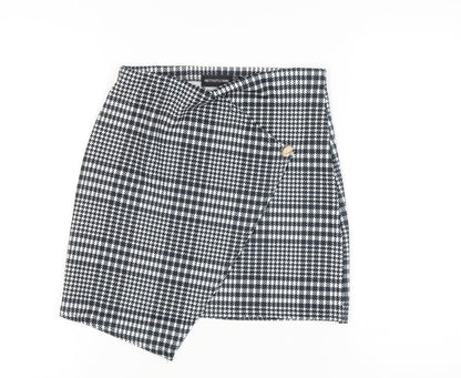 PrettyLittleThing Women's Black Check High Rise Mini Skirt UK 10