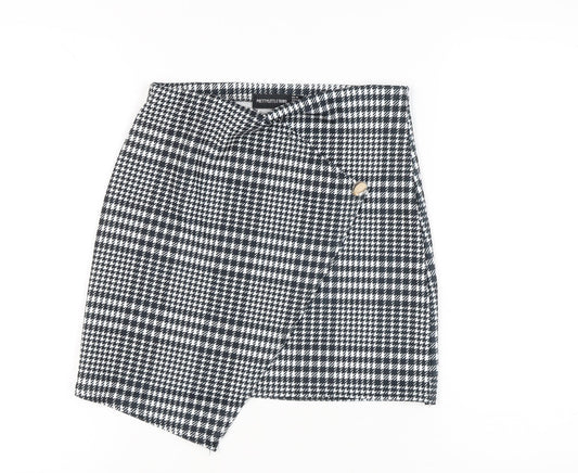 PrettyLittleThing Women's Black Check High Rise Mini Skirt UK 10