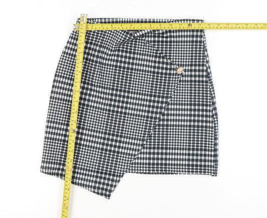 PrettyLittleThing Women's Black Check High Rise Mini Skirt UK 10