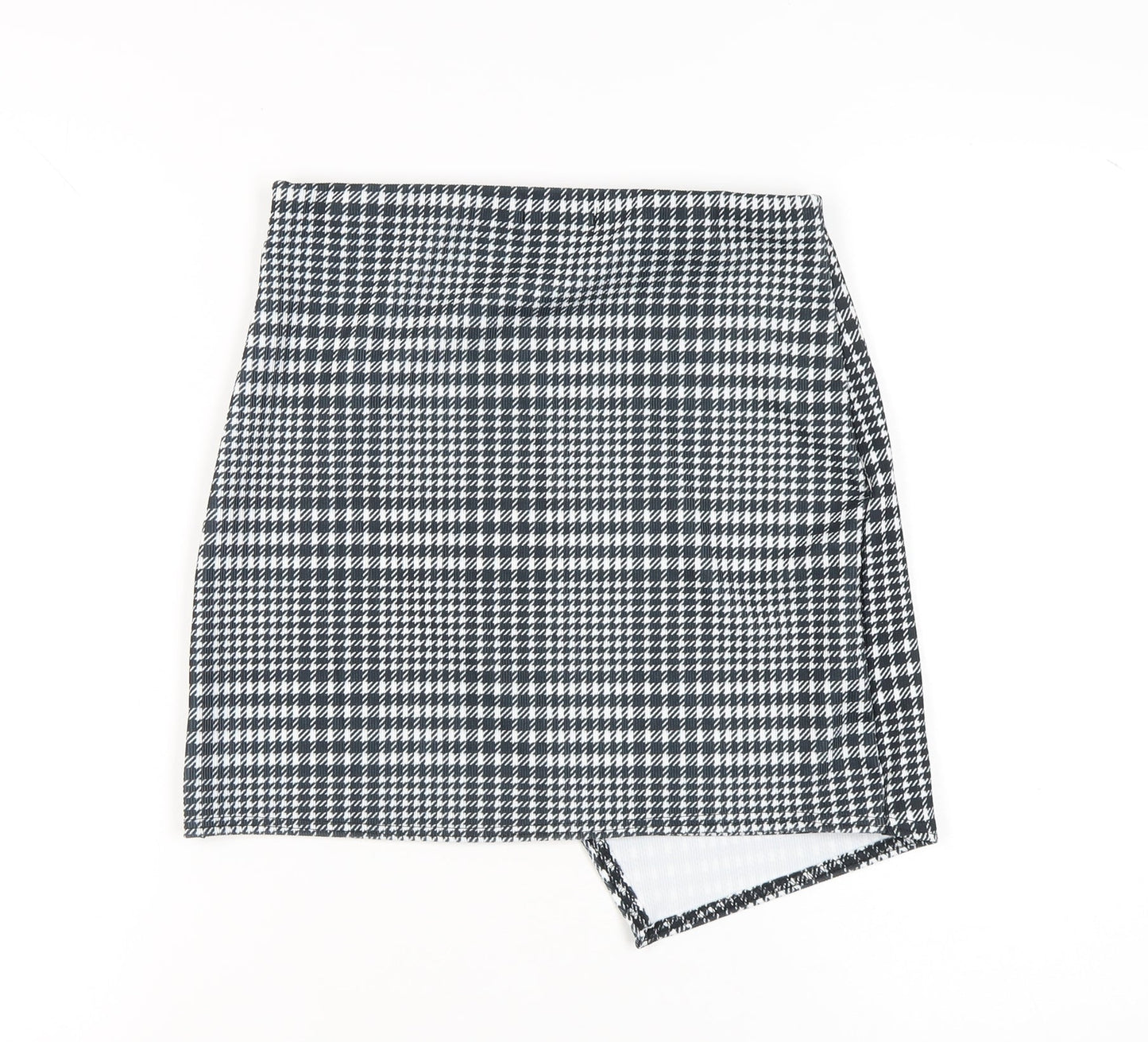 PrettyLittleThing Women's Black Check High Rise Mini Skirt UK 10