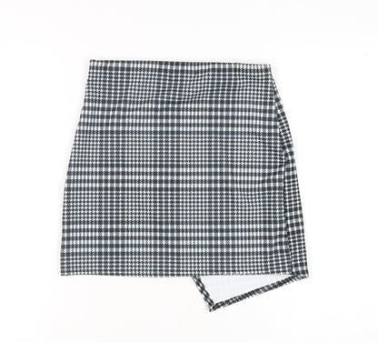 PrettyLittleThing Women's Black Check High Rise Mini Skirt UK 10
