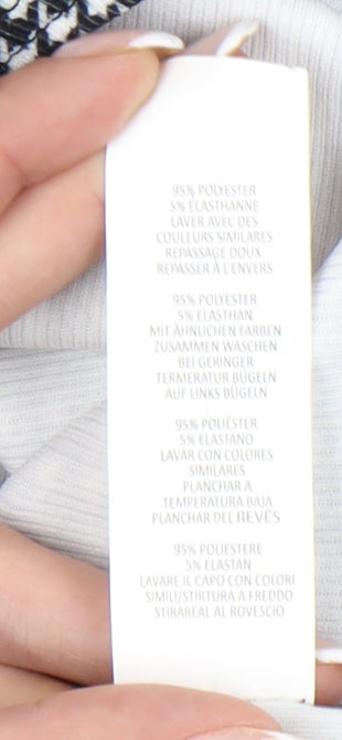 PrettyLittleThing Women's Black Check High Rise Mini Skirt UK 10