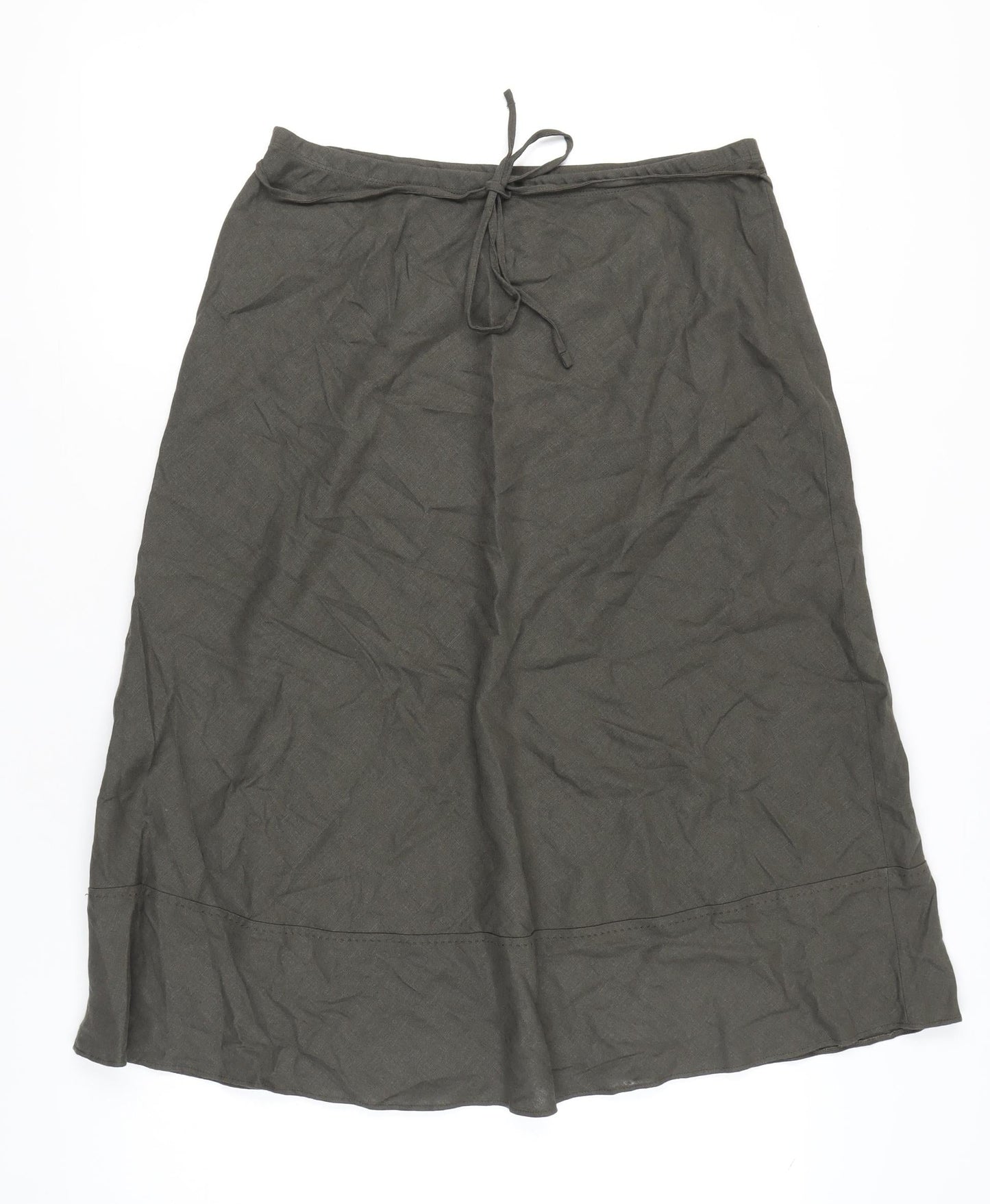 Marks and Spencer Women’s Green Linen Blend A-Line Skirt Size 12