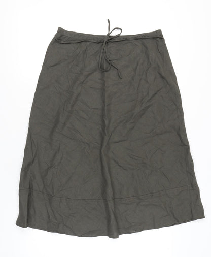Marks and Spencer Women’s Green Linen Blend A-Line Skirt Size 12