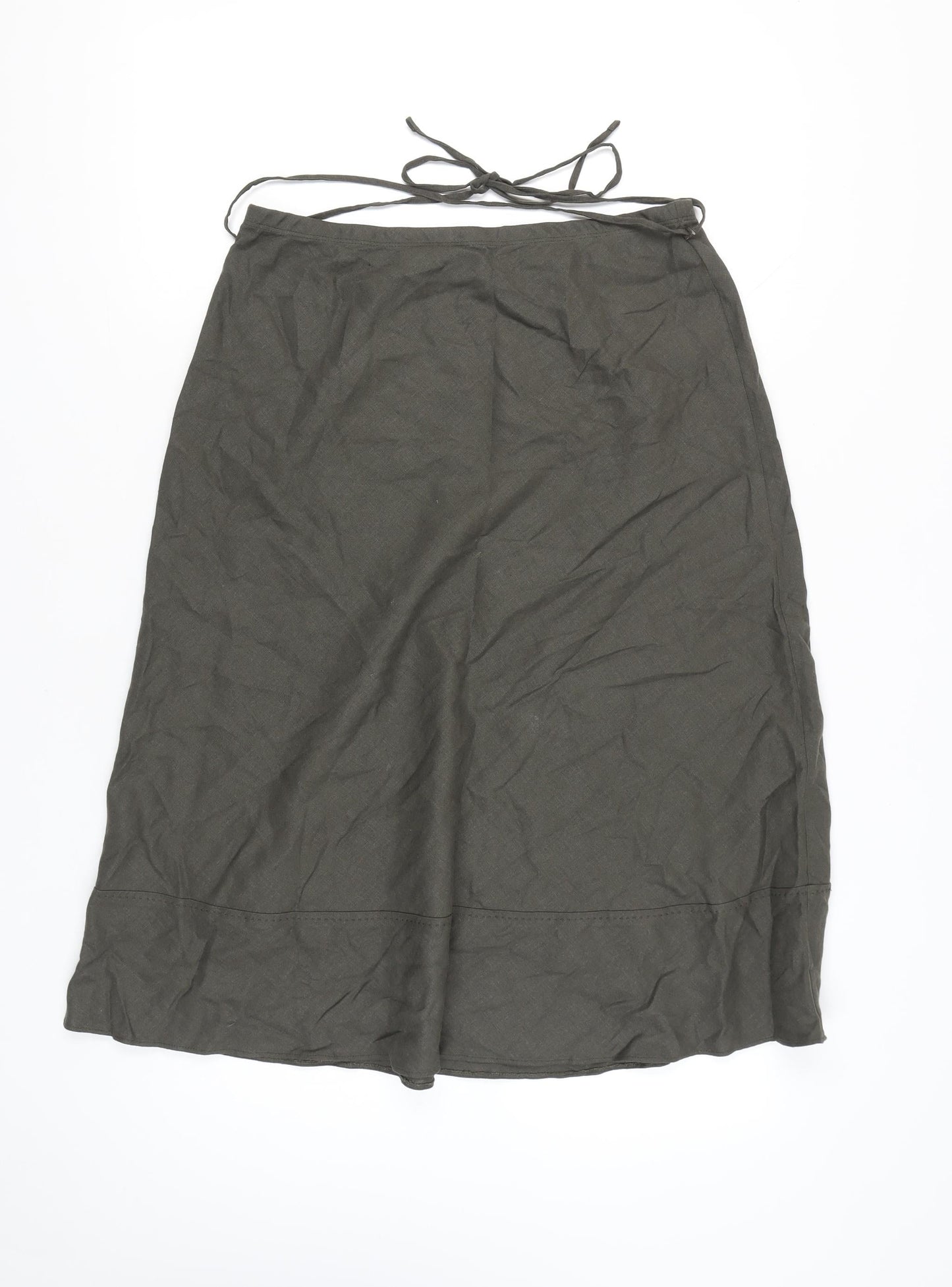 Marks and Spencer Women’s Green Linen Blend A-Line Skirt Size 12