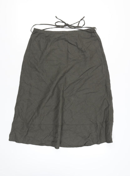 Marks and Spencer Women’s Green Linen Blend A-Line Skirt Size 12