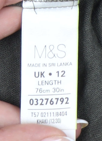 Marks and Spencer Women’s Green Linen Blend A-Line Skirt Size 12