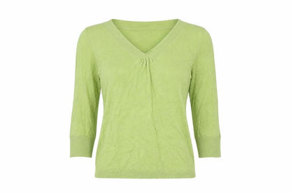 FatFace Womens Green V-Neck Pullover Jumper Size 10 Cotton Wool