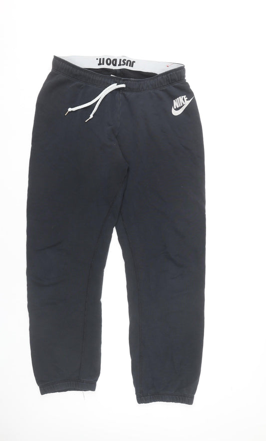 Nike Mens Black L Sweatpants Joggers Cotton Blend Logo Casual