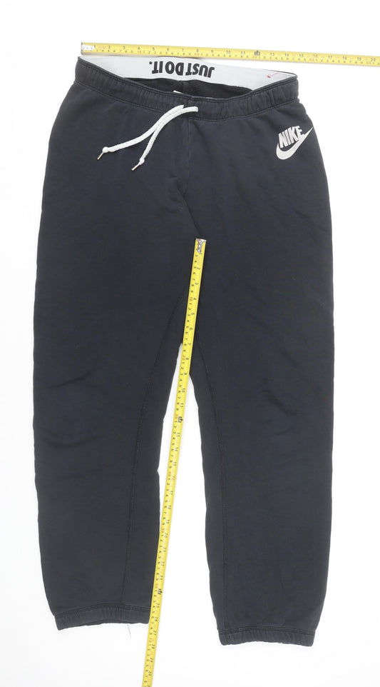 Nike Mens Black L Sweatpants Joggers Cotton Blend Logo Casual