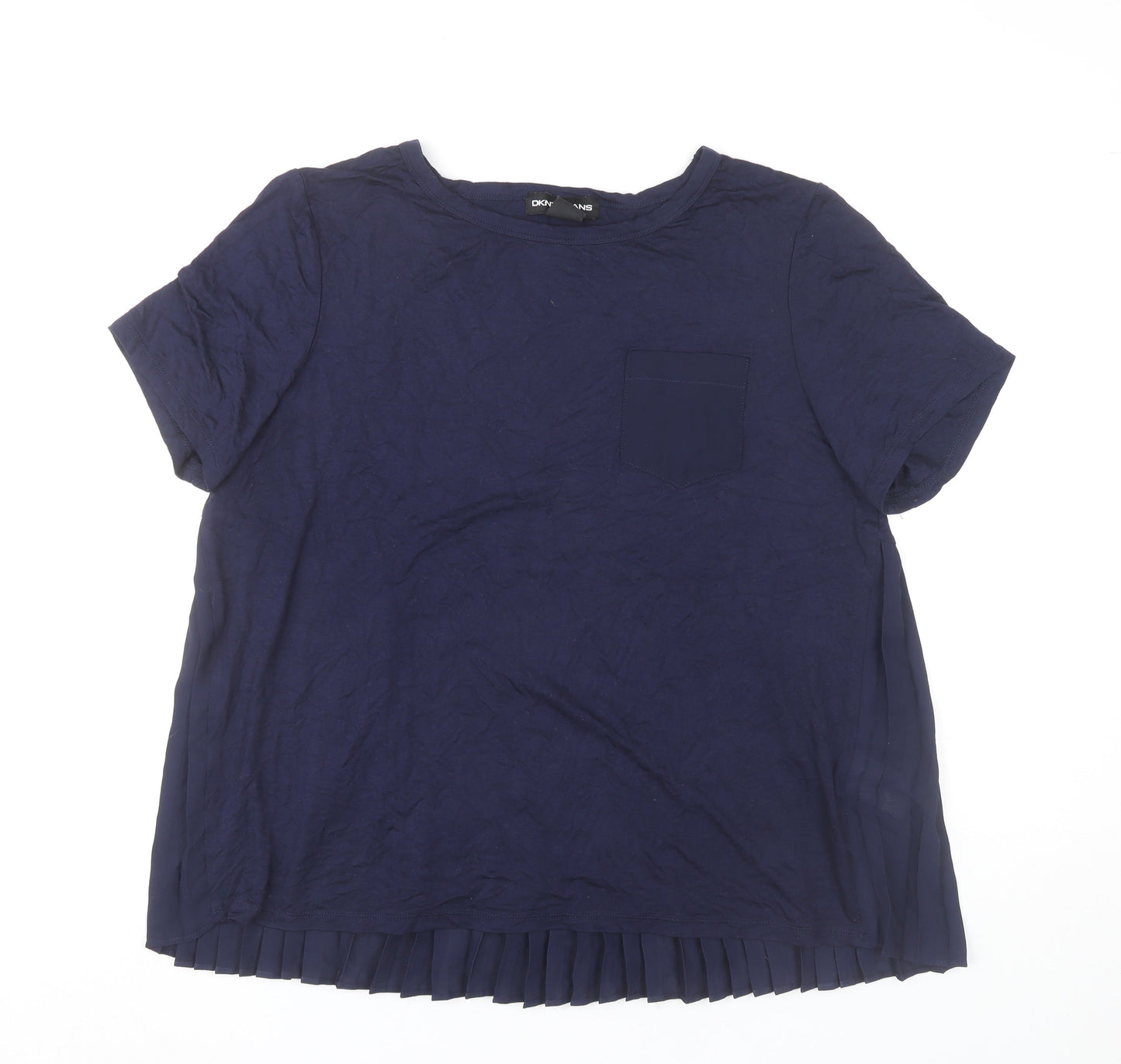 Womens UK Size L DKNY Jeans Blue Basic T-Shirt