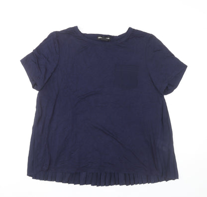 Womens UK Size L DKNY Jeans Blue Basic T-Shirt