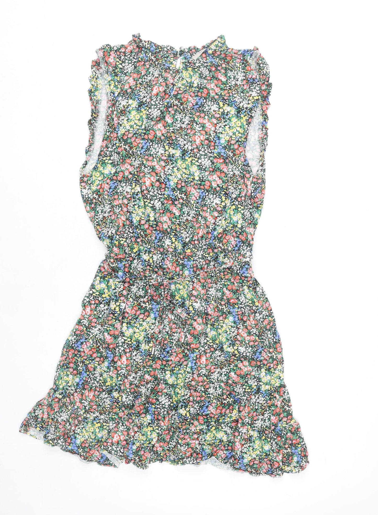 Oasis Women’s Multicoloured Floral Sleeveless Short A-Line Dress UK 14