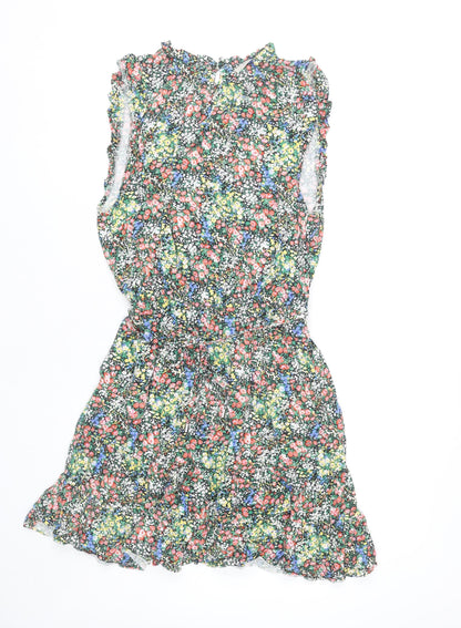 Oasis Women’s Multicoloured Floral Sleeveless Short A-Line Dress UK 14