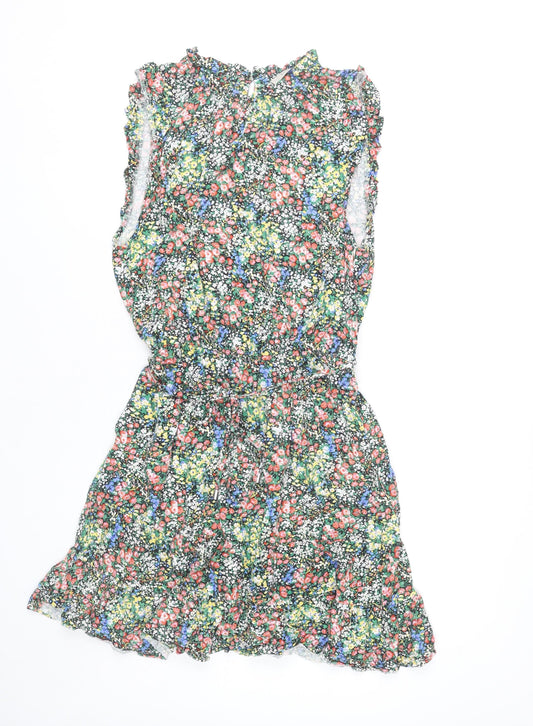 Oasis Women’s Multicoloured Floral Sleeveless Short A-Line Dress UK 14