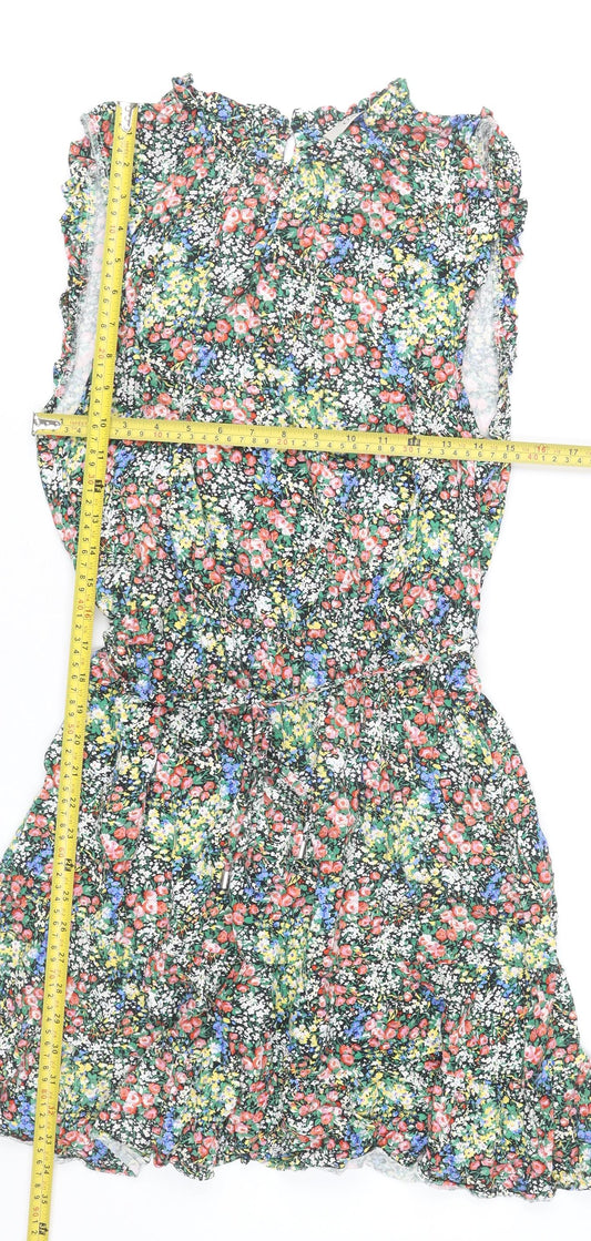 Oasis Women’s Multicoloured Floral Sleeveless Short A-Line Dress UK 14