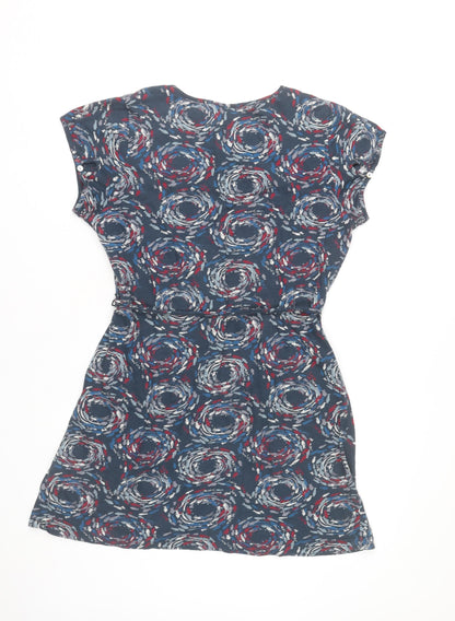 Mistral Women’s Blue Floral A-Line Knee Length Dress Size 14