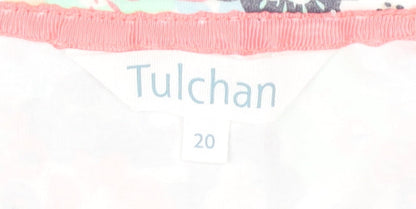 Womens UK Size 20 Tulchan Multicoloured Basic T-Shirt
