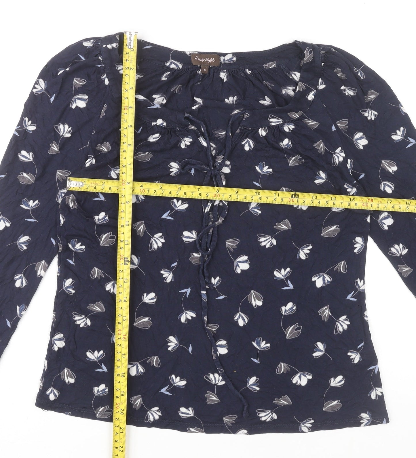 Womens UK Size 8 Phase Eight Blue Tunic Blouse