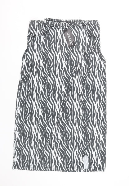 Boohoo Women’s Black Zebra Print Bodycon Mini Dress Size 8
