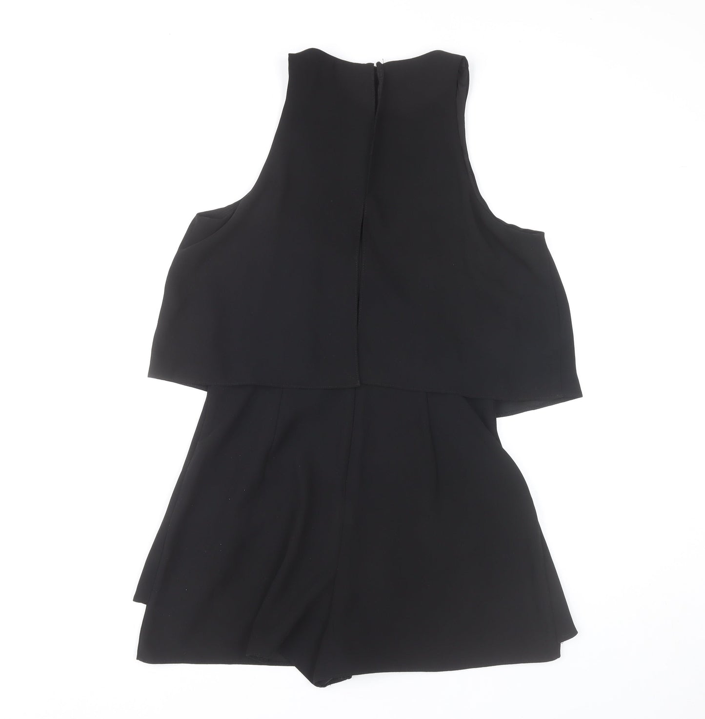 River Island Women’s Black Playsuit Size 10 Sleeveless Layered Partywear