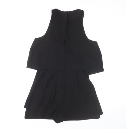 River Island Women’s Black Playsuit Size 10 Sleeveless Layered Partywear