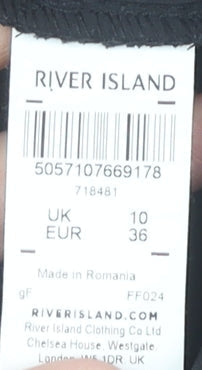 River Island Women’s Black Playsuit Size 10 Sleeveless Layered Partywear