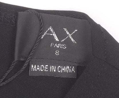 AX Paris Womens Green Black Animal Print Midi Fit & Flare Dress Size 8