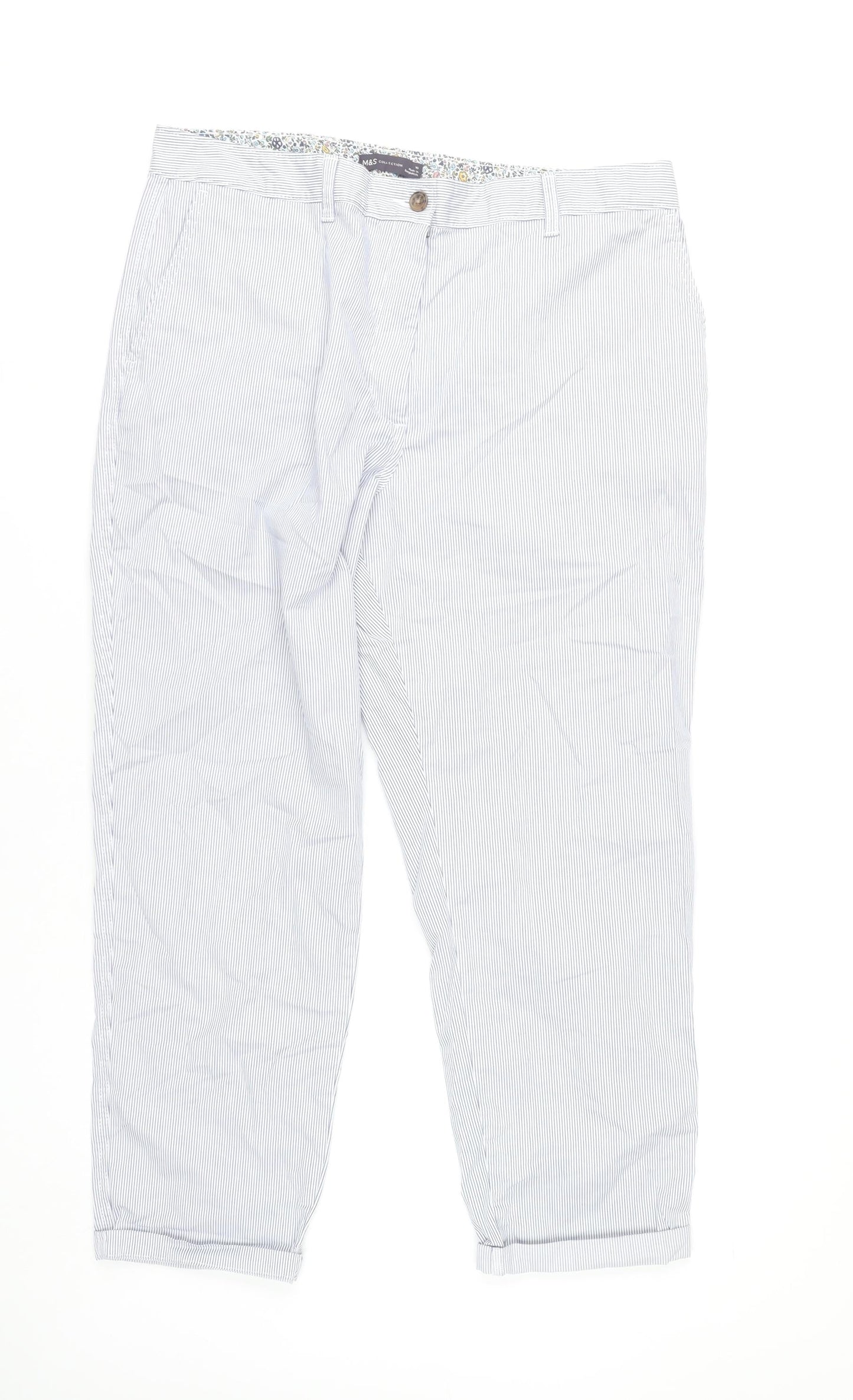 Womens UK Size 16 Marks and Spencer Regular Fit Chino White Trousers