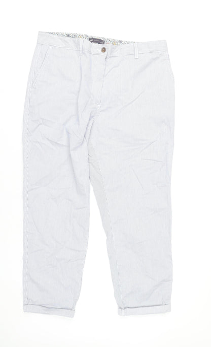 Womens UK Size 16 Marks and Spencer Regular Fit Chino White Trousers