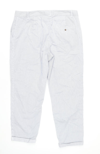 Womens UK Size 16 Marks and Spencer Regular Fit Chino White Trousers