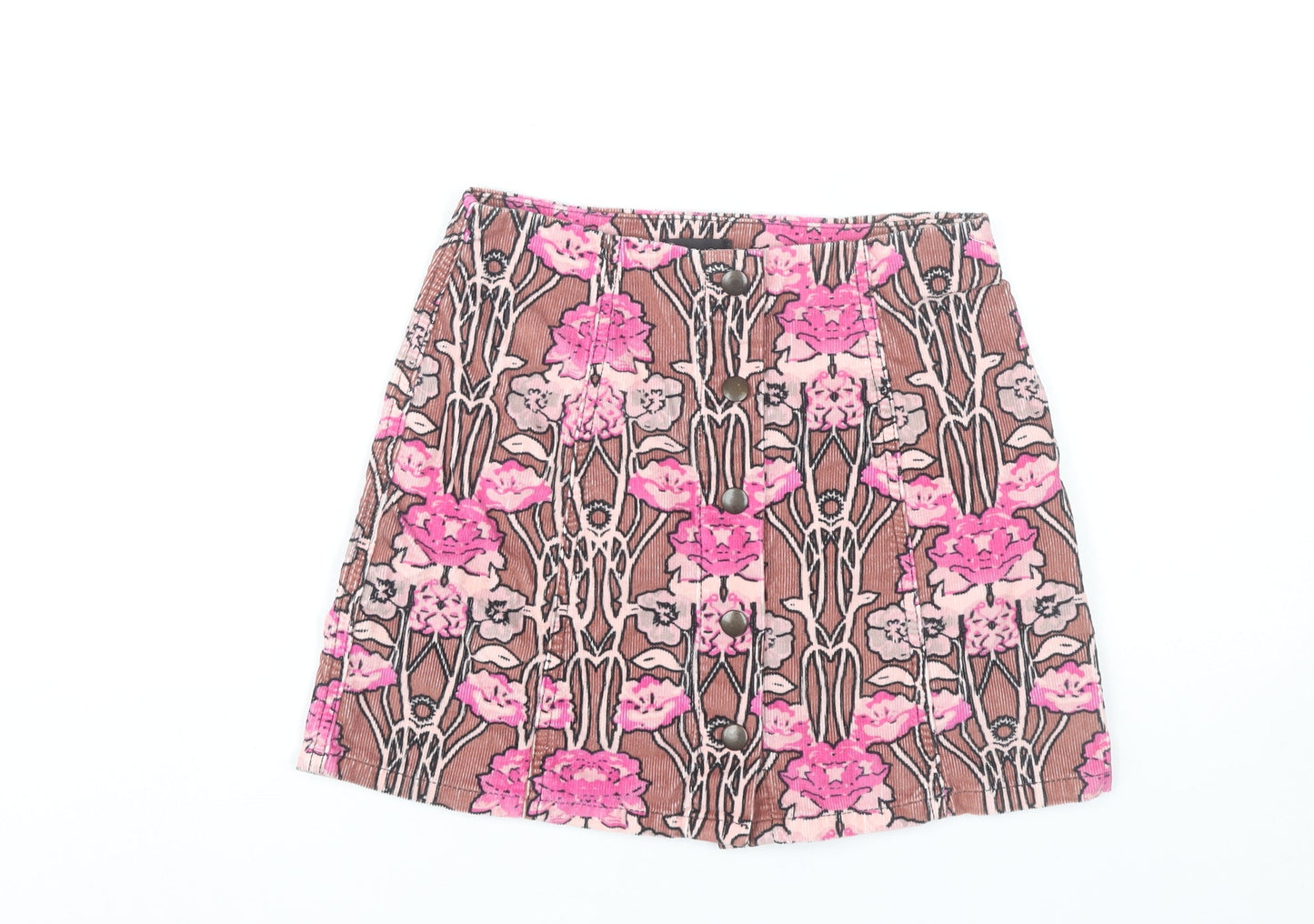 Womens UK Size 8 Topshop A-Line Corduroy Skirt