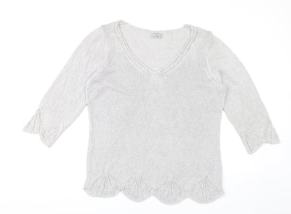 Womens UK Size L Marks and Spencer Grey Pullover Jumper