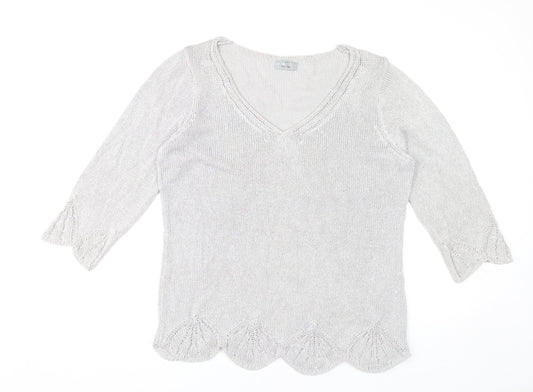 Womens UK Size L Marks and Spencer Grey Pullover Jumper