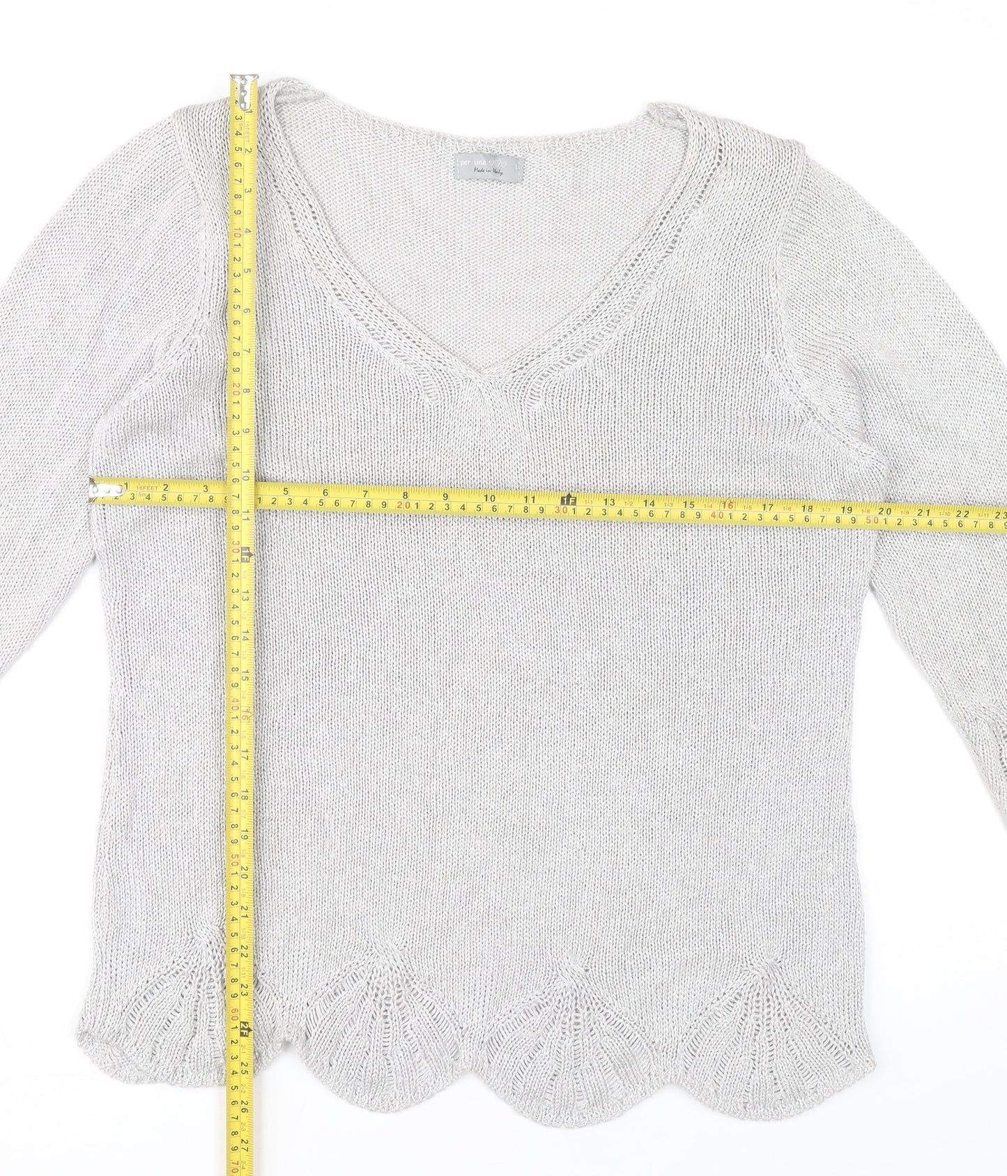 Womens UK Size L Marks and Spencer Grey Pullover Jumper