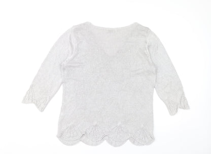 Womens UK Size L Marks and Spencer Grey Pullover Jumper