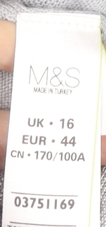 Womens UK Size 16 Marks and Spencer Grey Cardigan Jumper