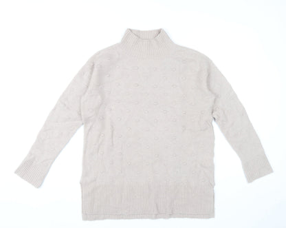 Womens UK Size 6 Fat Face Beige Pullover Jumper