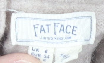 Womens UK Size 6 Fat Face Beige Pullover Jumper
