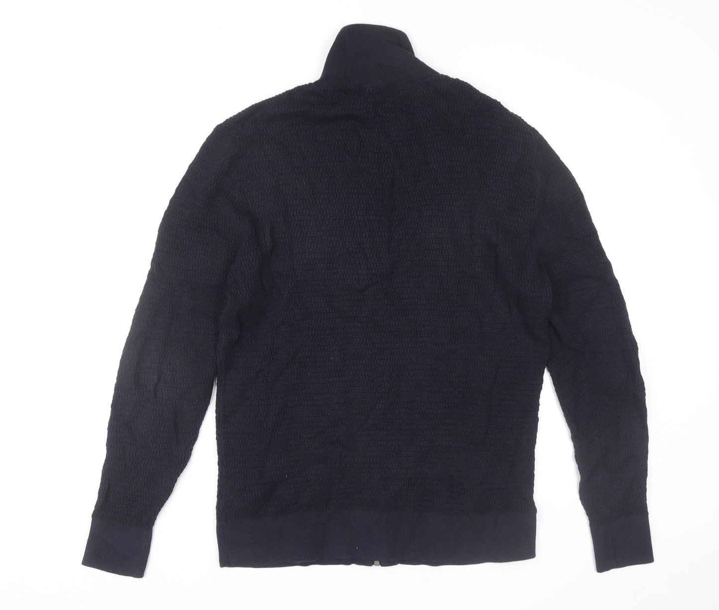 George Men’s Navy Full Zip Cotton Knit Jumper Size L